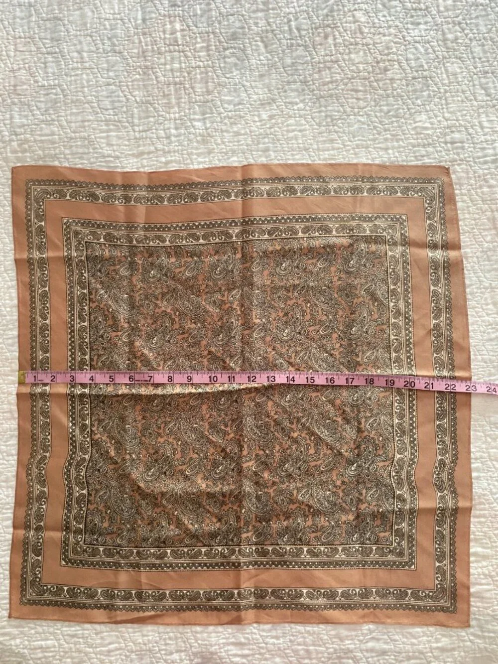 VINTAGE Paisley Square Silk Scarf | Approx. 23x23 inches